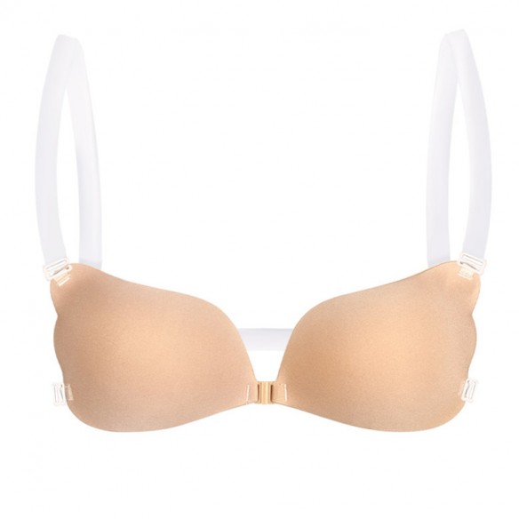 Isla - Seamless Push Up Clear Strap Stick On Bra