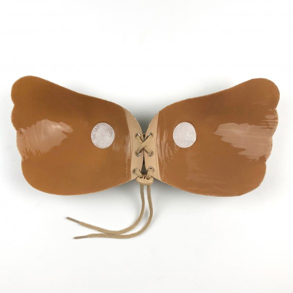 Astrid - Luxury Corset Drawstring Stick On Bra Nude