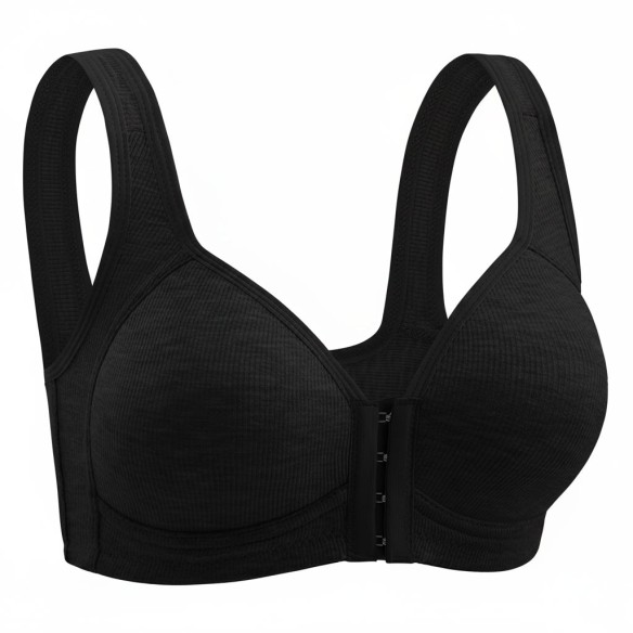 Aria Midnight Black - ComfortFit Front Fastening Wireless Bra