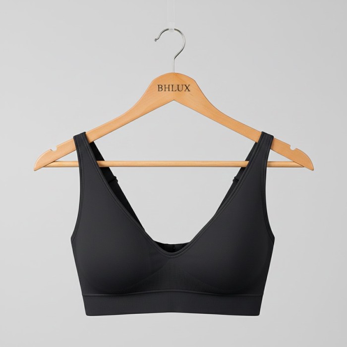 Luna Seamless Wireless Bra - Black | Wireless Bra by Bralux
