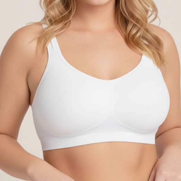 Luna Seamless Wireless Bra - White | Wireless Bra by Bralux