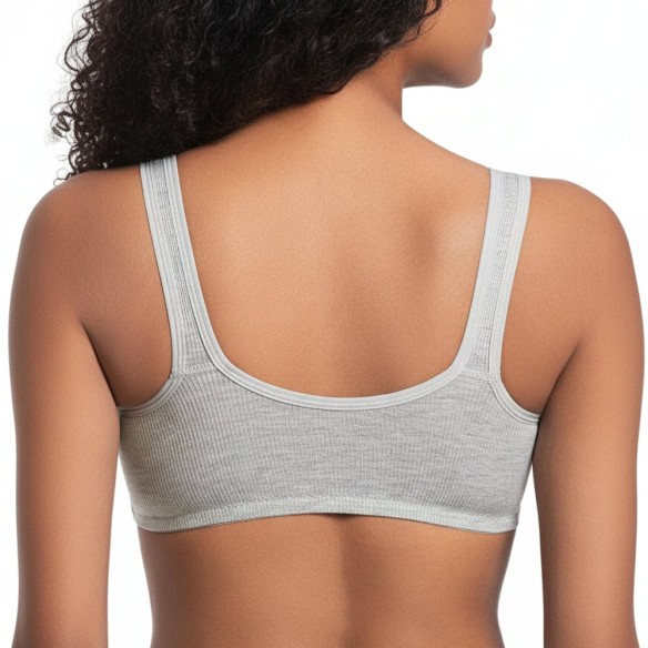 Aria Front Fastening Wireless Bra - Grey