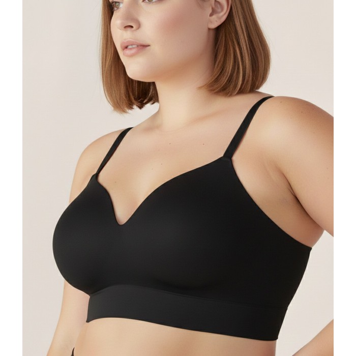 Elara Supportive Wireless Bra - Black