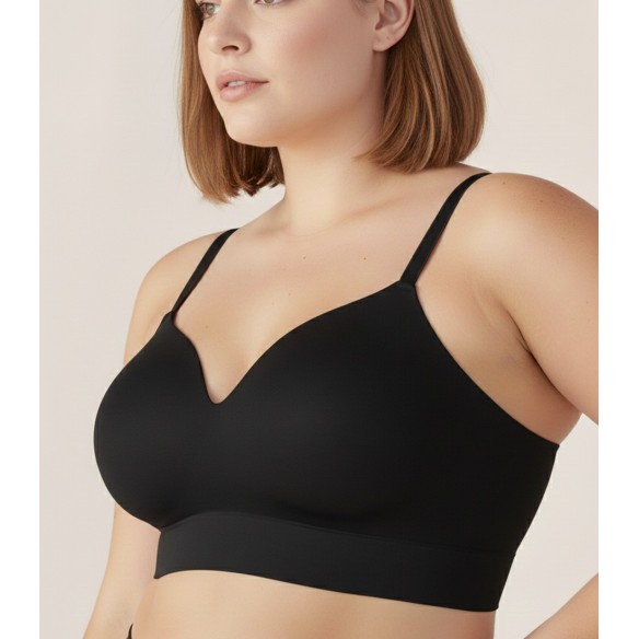 Elara Supportive Wireless Bra - Black