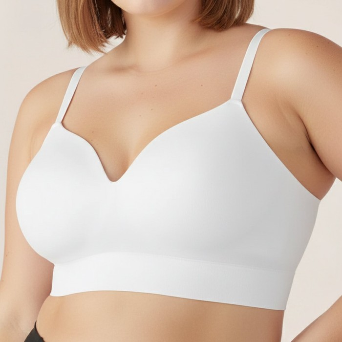 Elara ComfortFit® Supportive Shaping Wireless Bra - White