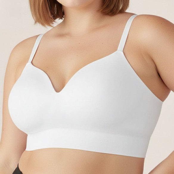Elara ComfortFit® Supportive Shaping Wireless Bra - White
