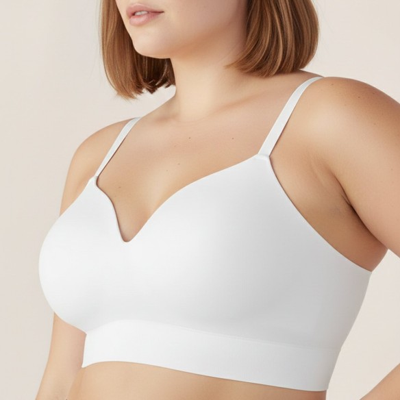 Elara ComfortFit® Supportive Shaping Wireless Bra - White