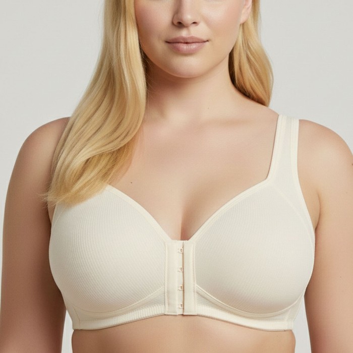Aria ComfortFit® Front Fastening Wireless Bra - Cream