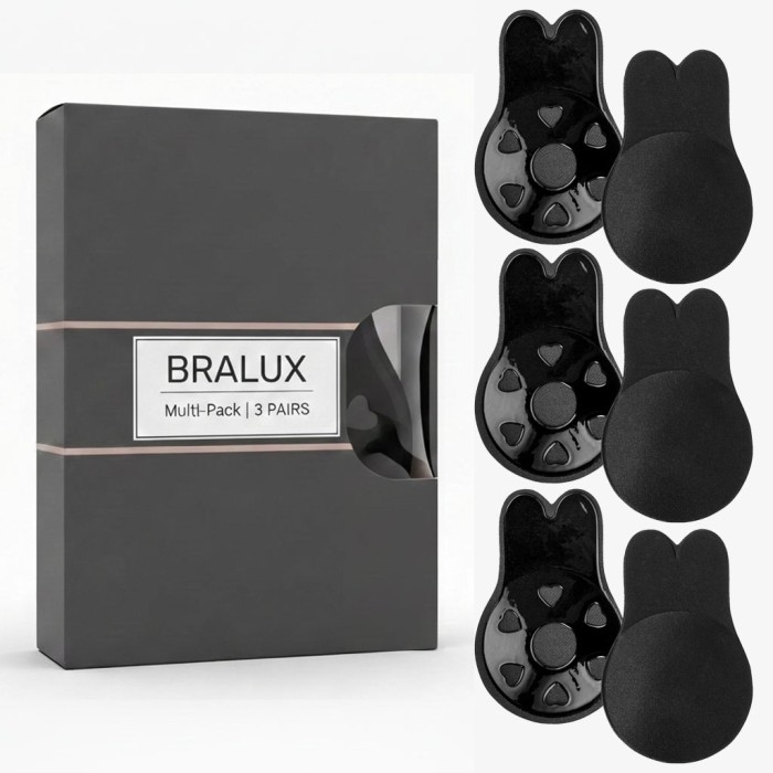 Luxury Breast Lift Pads (3 Pair Multipack) - Black