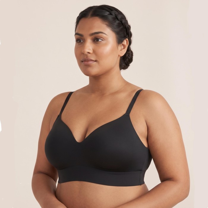 Elara Supportive Wireless Bra - Black