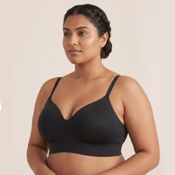 Elara Supportive Wireless Bra - Black