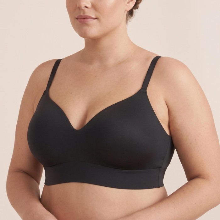 Elara Supportive Wireless Bra - Black