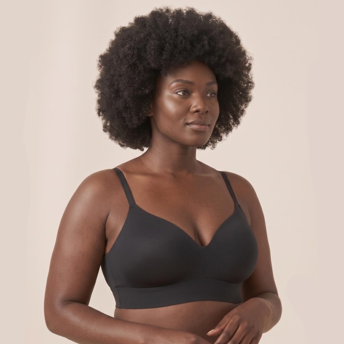Elara Supportive Wireless Bra - Black