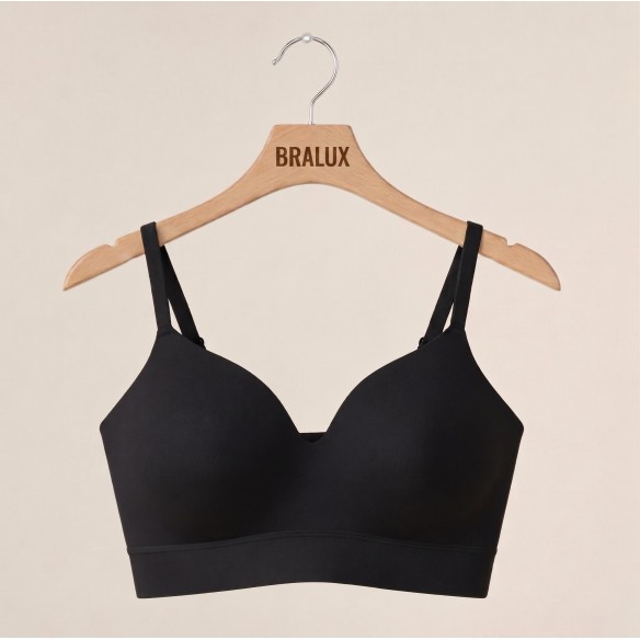 Elara Supportive Wireless Bra - Black