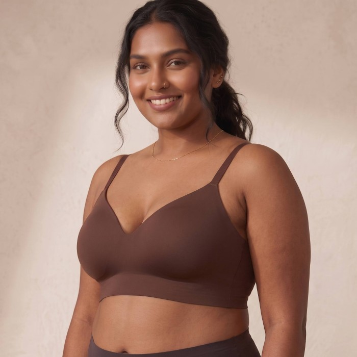 Elara ComfortFit® Supportive Wireless Bra - Walnut Brown