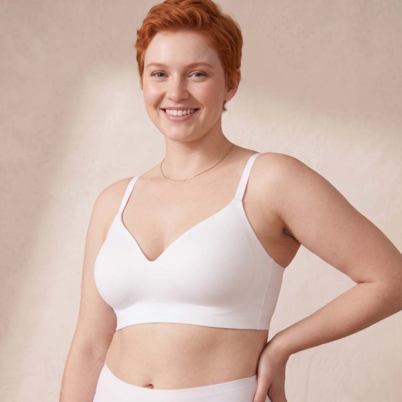 Elara ComfortFit® Supportive Shaping Wireless Bra - White