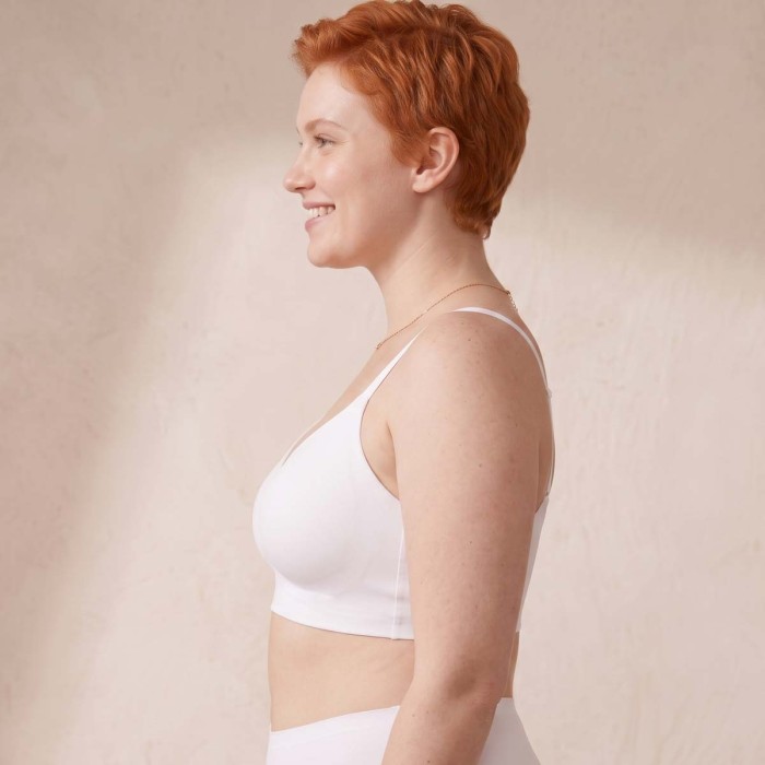 Elara ComfortFit® Supportive Shaping Wireless Bra - White