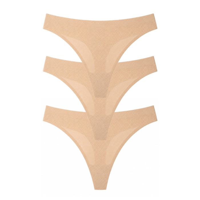 No VPL Seamless Thong (3 Pack) Breathable - Nude