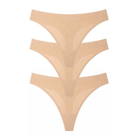 No VPL Seamless Thong (3 Pack) Breathable - Nude