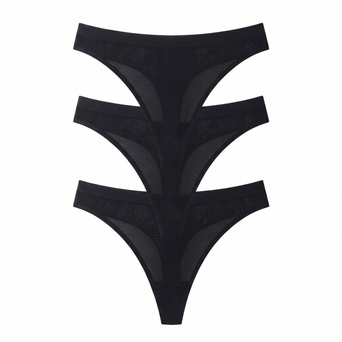 Breathable No VPL Seamless Thong (3 Pack) - Black