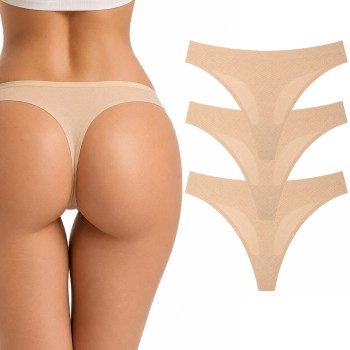 No VPL Seamless Thong (3 Pack) Breathable - Nude